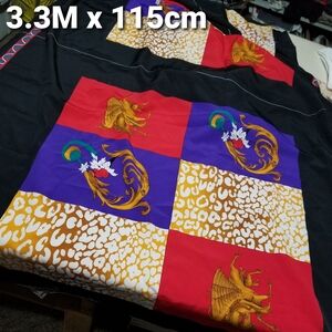 Fabric Piece, Purple Red Black Gold